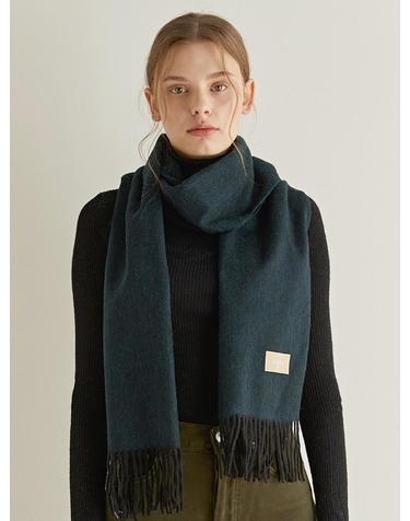 two tone cashmere muffler (M001_dark green)