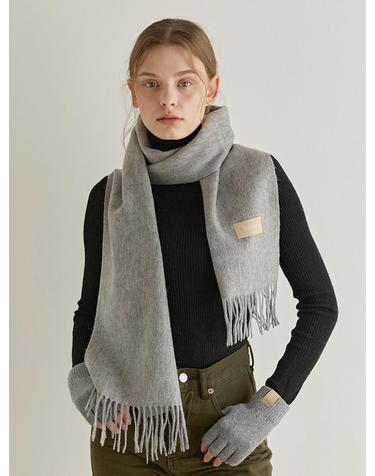 wool color muffler (M007_grey)