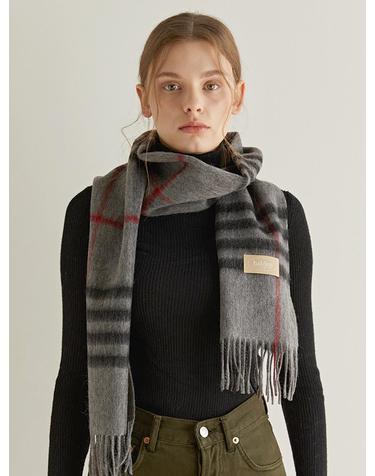 wool classic check muffler (M008_charcoal)