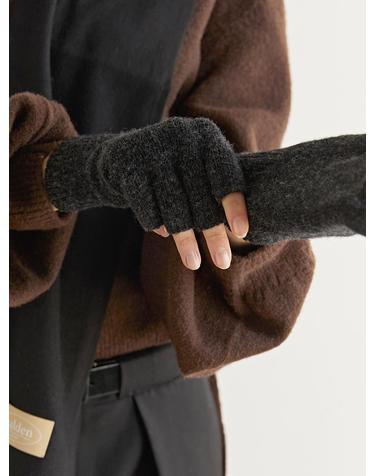 wool fingerless gloves (G002_charcoal)