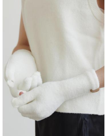 hairy finger hole gloves (G008_white)