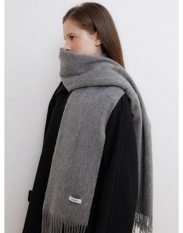 classic heavy wool 100 muffler (M042_charcoal)