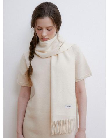 premium pure cashmere 100 muffler (M043_ivory)