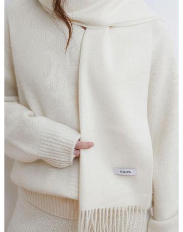 essential cashmere 100 muffler (M044_ivory)