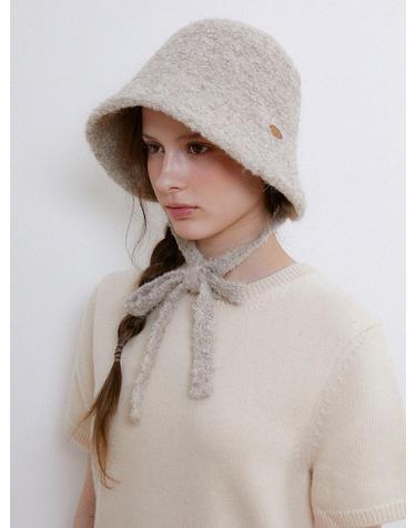 cozy boucle bonnet hat (C069_beige)