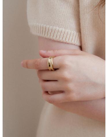 wave fold ring (R014_gold)