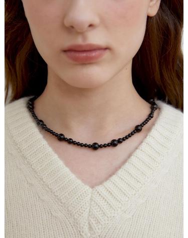 black onyx mix necklace (N053_4.6.8mm)