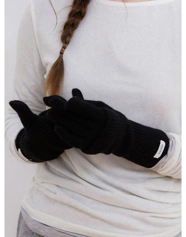 rib wool knit warmer gloves (G019_black)