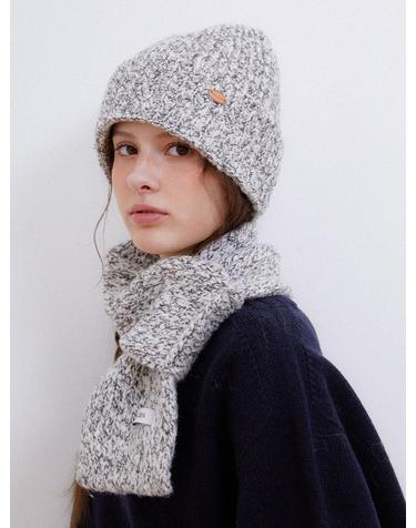 soft blend wool muffler beanie set (M052_grey)