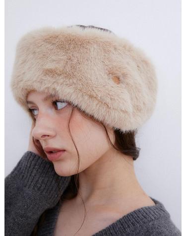 plush fur earmuff (C075_beige)