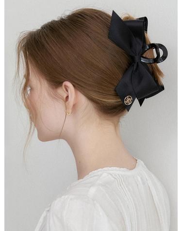 flat ribbon hair claw clip (H041_black)
