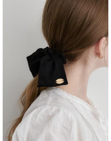 silky ribbon scrunchie (H042_black)