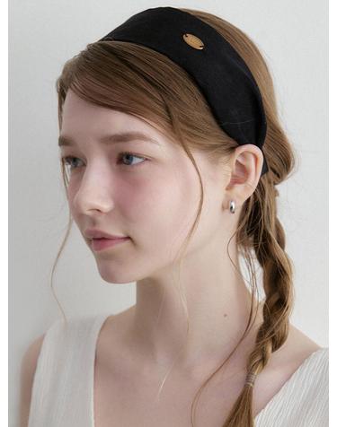 puffy wide logo hairband (H045_black)