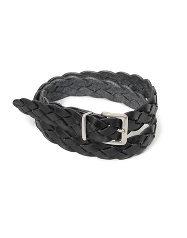 mesh square matt silver belt (T041_black)