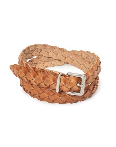 mesh square matt silver belt (T041_tan)