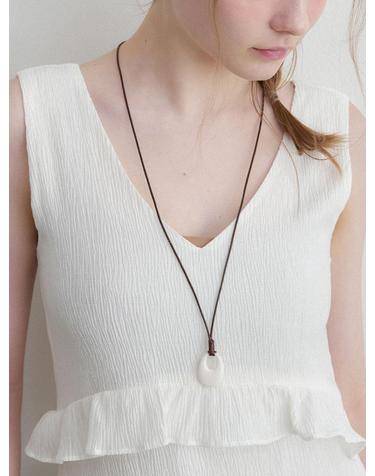 oval drop necklace (N056_white)