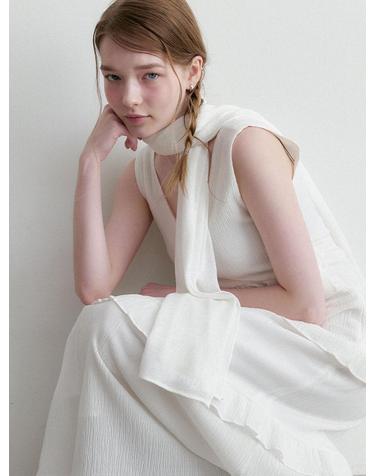 button shawl muffler (M054_ivory)