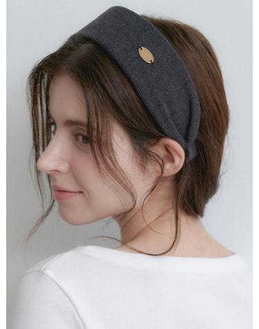 ribbed pendant hairband (H049_charcoal)