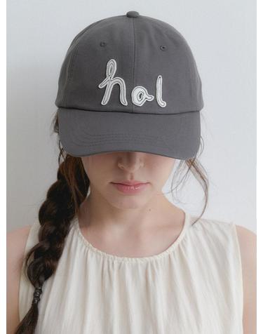 stitch logo lettering ball cap (C082_charcoal)