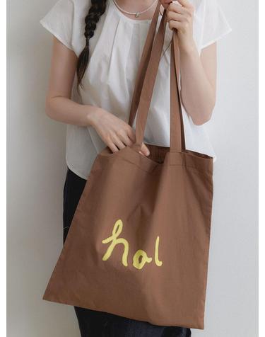 stitch logo daily eco bag (BA006_brown)