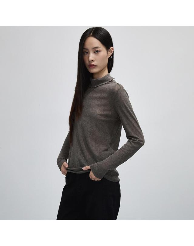 보니스팍스 매쉬 기본 하이넥 티셔츠-BC42TS050 착용컷