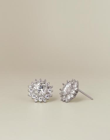 실버925 모이사나이트 1캐럿 은귀걸이 헤일로 이어링 PS150E