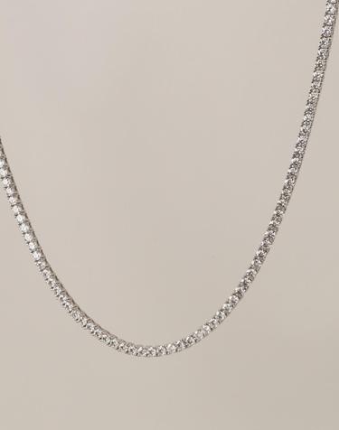 실버925 모이사나이트 2.5mm 3.0mm 테니스 체인 은목걸이 PS099N