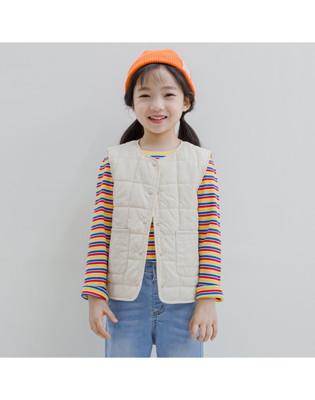 아이러브제이 굿타임 누빔 조끼 JUSOU06 착용컷