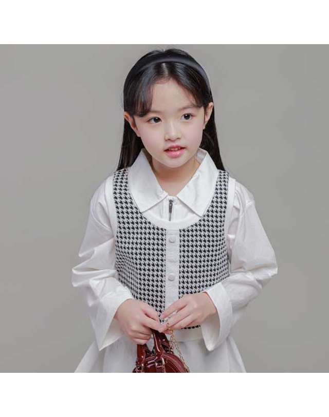아이러브제이 A.비키 체크 베스트 JVSTO84 착용컷