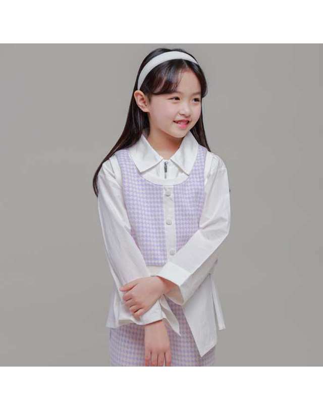 아이러브제이 A.비키 체크 베스트 JVSTO84 착용컷