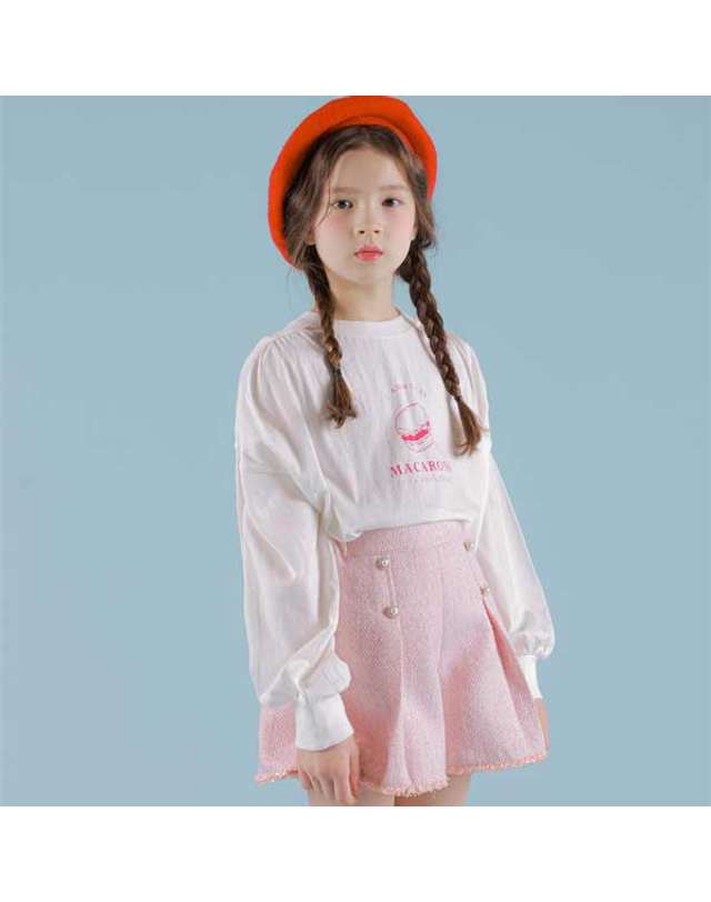 아이러브제이 N.마카롱 셔링 루즈 티 JVSTO66 착용컷