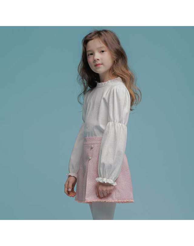 아이러브제이 N.베니 소매 셔링 티 JVSTO65 착용컷