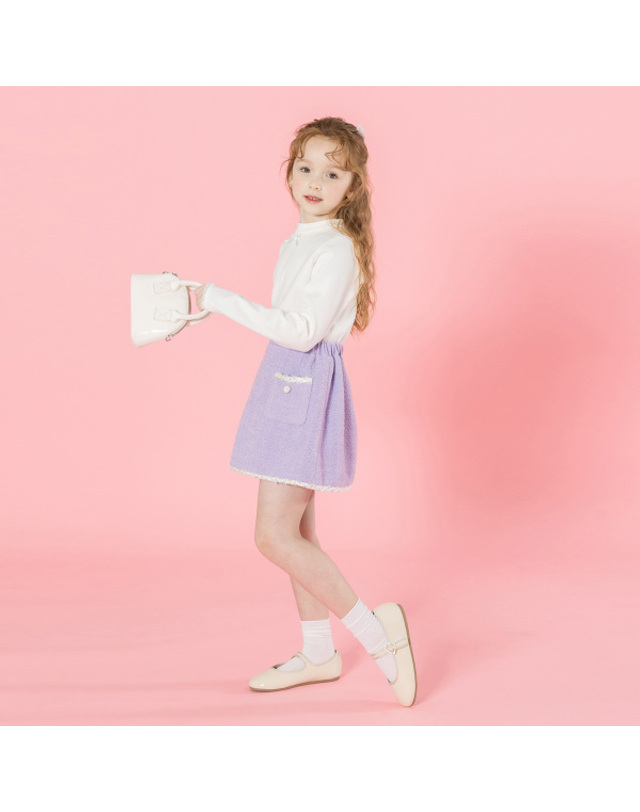 아이러브제이 리본 하프넥 골지티 JXSTO03 착용컷