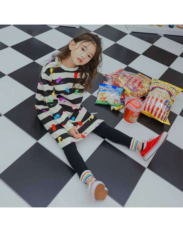 아이러브제이 Y. 체리파티 스트라이프 원피스 JUFOP05 착용컷