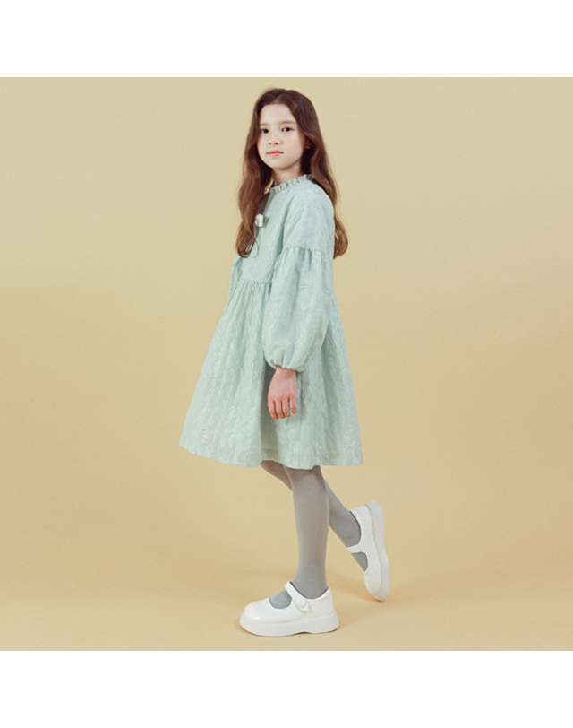 아이러브제이 N.아리엘 진주 퍼프 원피스 JVFOP64 착용컷