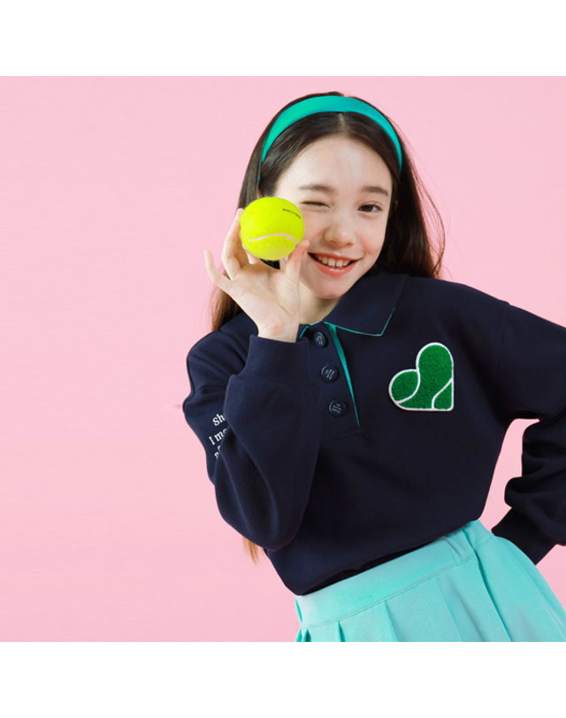 아이러브제이 B.애프터스쿨 카라 맨투맨 티 JVFTO28 착용컷