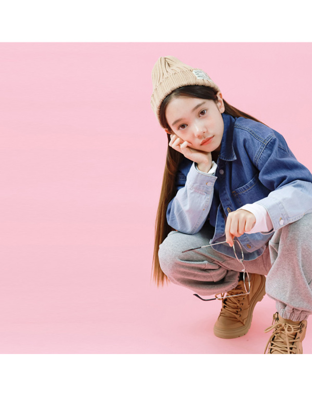 아이러브제이 B.아뮤 스티치 데님 셔츠 JVFTO27 착용컷