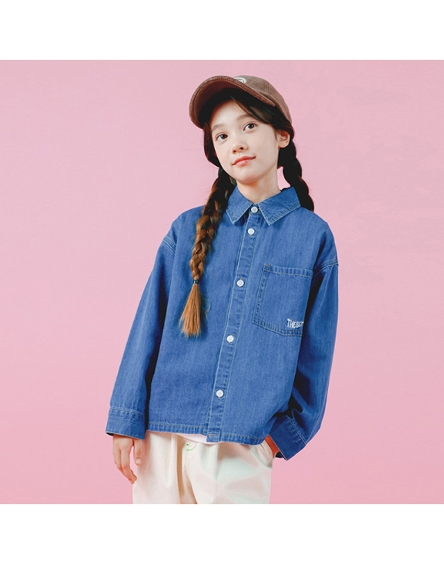 아이러브제이 B.아뮤 스티치 데님 셔츠 JVFTO27 착용컷