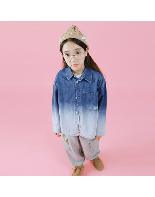 아이러브제이 B.아뮤 스티치 데님 셔츠 JVFTO27 착용컷