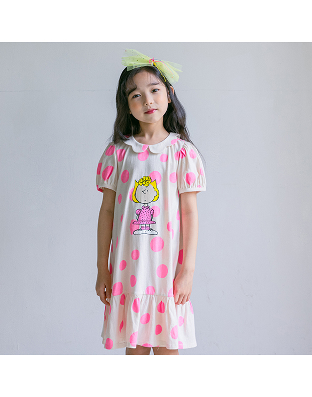 아이러브제이 샐리 하트 반팔 원피스 JUUOP24 착용컷