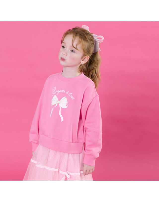 아이러브제이 리본 샤 맨투맨 원피스 JWWOP19 착용컷