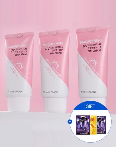 [핑크톤업](1+1+1) 브라이트닝 UV 선크림 70ml + 마스크팩 랜덤 3매 증정