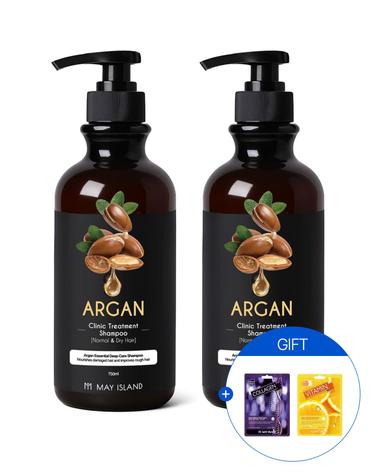 [1+1] 아르간 클리닉 샴푸 대용량 750ml + 마스크팩 랜덤 2매 증정