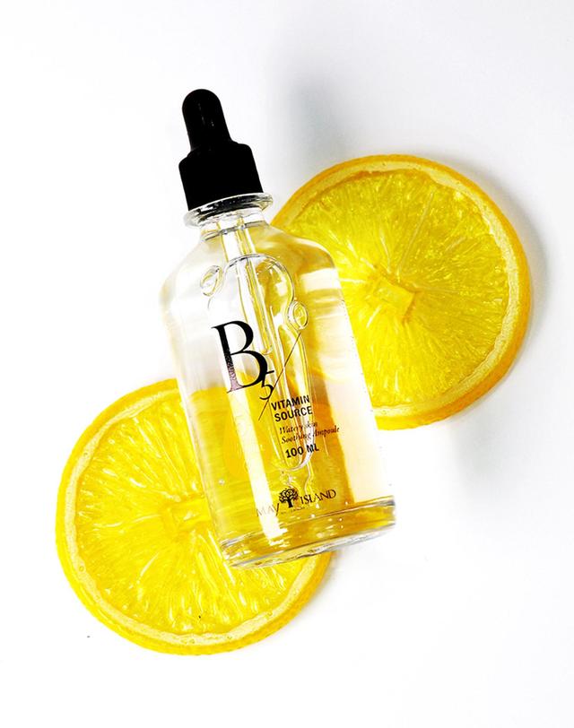 메이아일랜드 [탄력.보습.미백] B5 비타민 소스 대용량 100ml 앰플/에센스 + 마스크팩 2매 증정 착용컷
