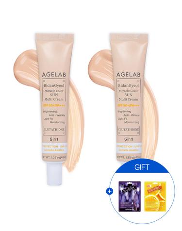 [1+1][톤업.파데프리] 비단결 올인원 미라클 선 SPF50+/PA+++ +마스크팩 2매 증정