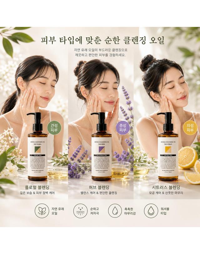 소소코 소소코 블랙헤드 제거 피지제거 모공관리 아로마 딥 클렌징오일 + 아로마 수제비누 중성 모든피부용 세트 착용컷