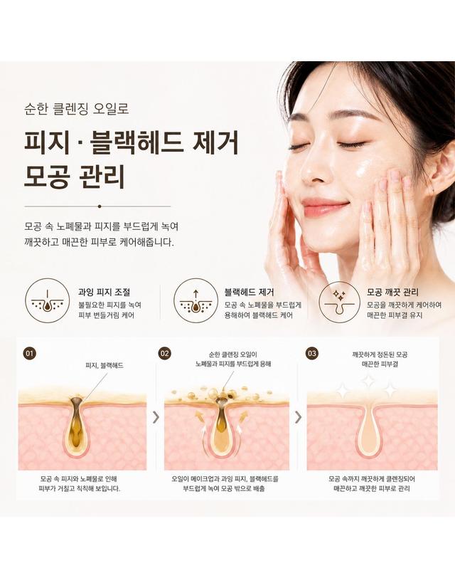 소소코 소소코 블랙헤드 제거 피지제거 모공관리 아로마 딥 클렌징오일 + 아로마 수제비누 중성 모든피부용 세트 착용컷