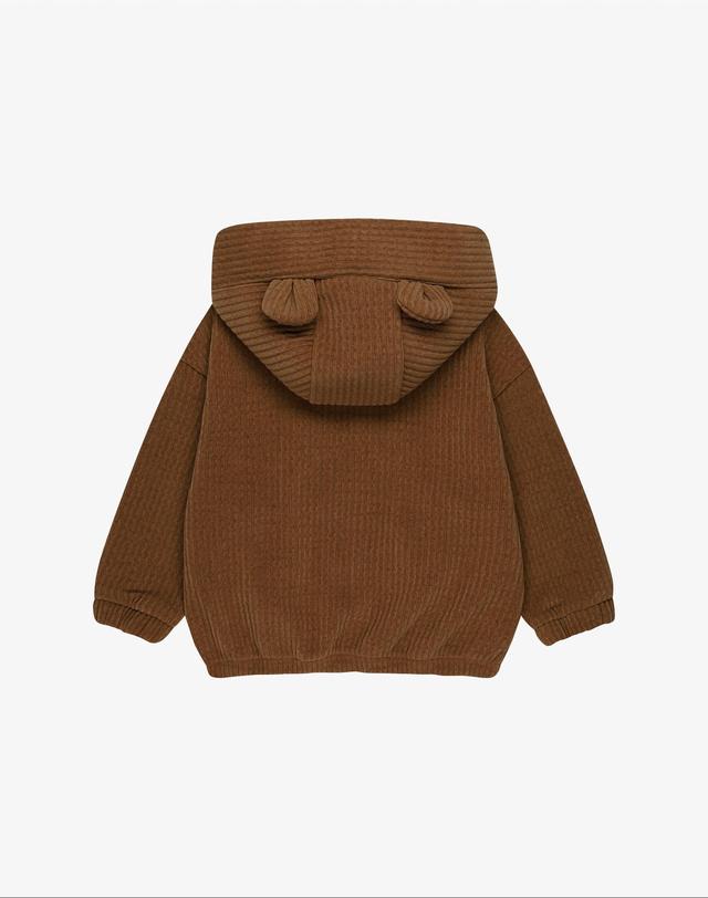 로토토베베 코듀로이 귀달이 후드 집업 탄이 브라운 착용컷