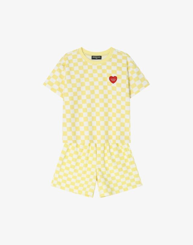 로토토베베 테리 포인트 셋업 라이트옐로우 노랑 착용컷