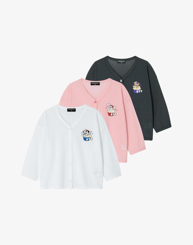로토토베베 브리즈 브이넥 가디건 화이트 착용컷
